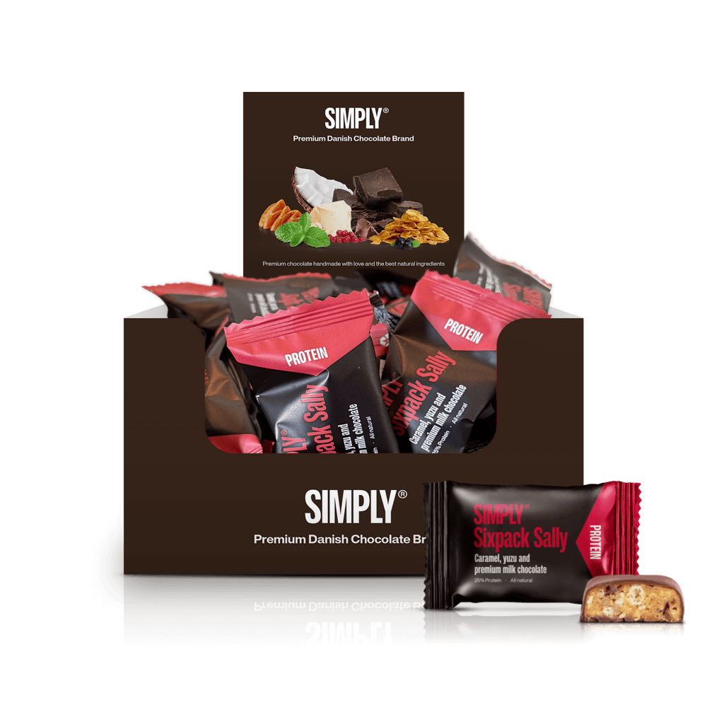 Chocolade Protein Bites doos - 675g - 75 stuks - Simply® Sixpack Sally