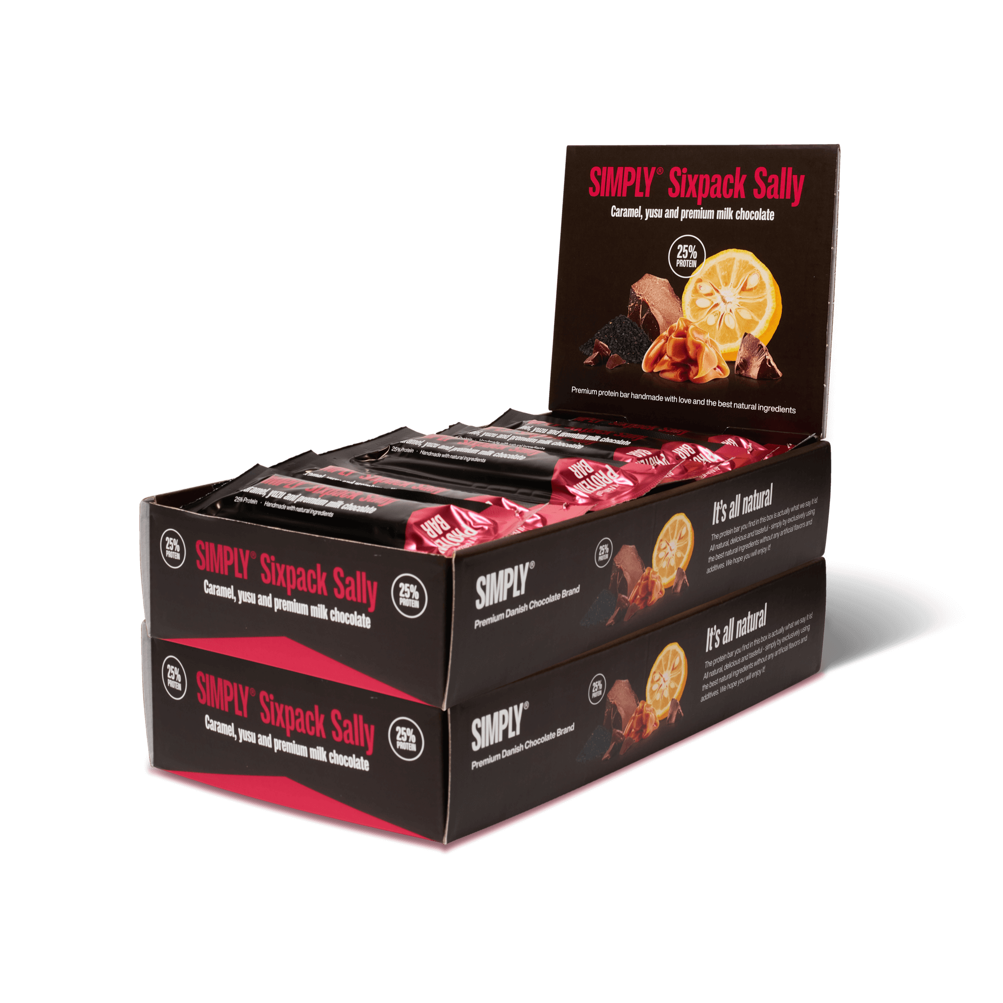 Chocolade Eiwitreep doos 30 stuks - Simply® Sixpack Sally