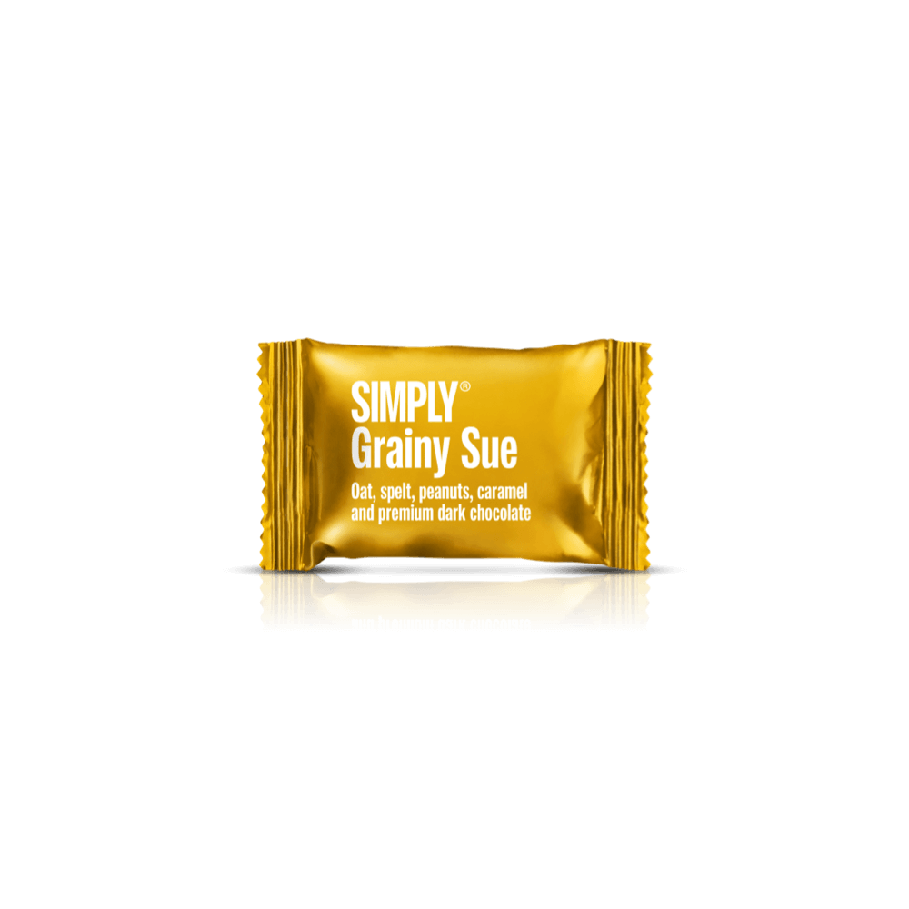 Simply® Korrelig Sue - 75 Bites | Haver, spelt, karamel, pinda's en premium pure chocolade - Box of Bites - Simply®
