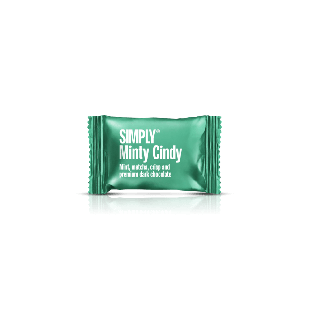 Simply® Minty Cindy - 75 Bites | Munt, matcha thee, knapperige en premium pure chocolade - Box of Bites - Simply®