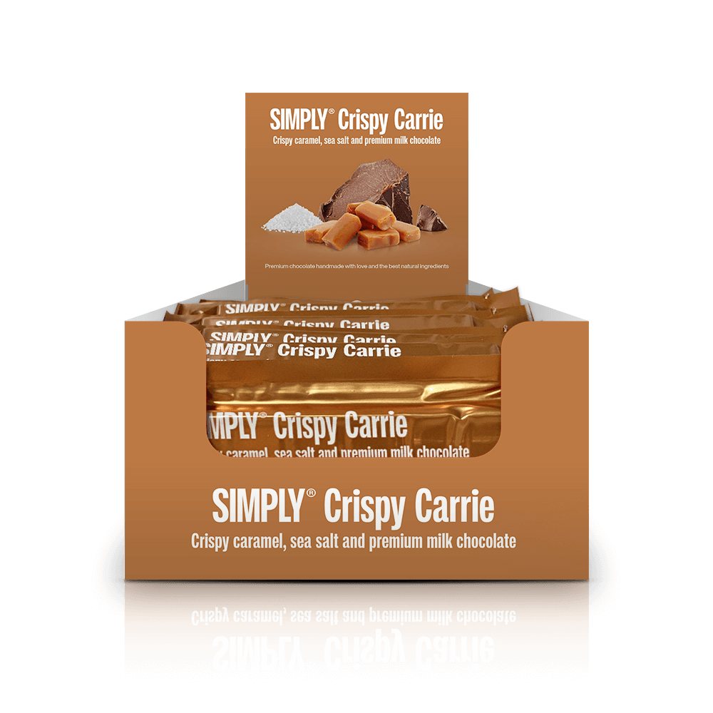 Simply® Krokante Carrie | Krokante karamel, zeezout en premium melkchocolade - Chocoladerepen - Simply®