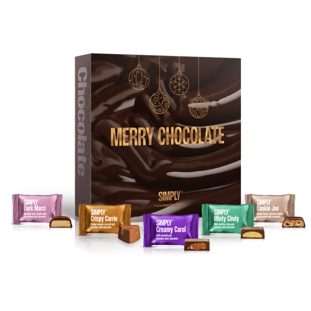 De Kerst Premium Box | Exclusieve kerstdoos met 50 stuks. mix chocoladebites - Premium Boxen - Simply®