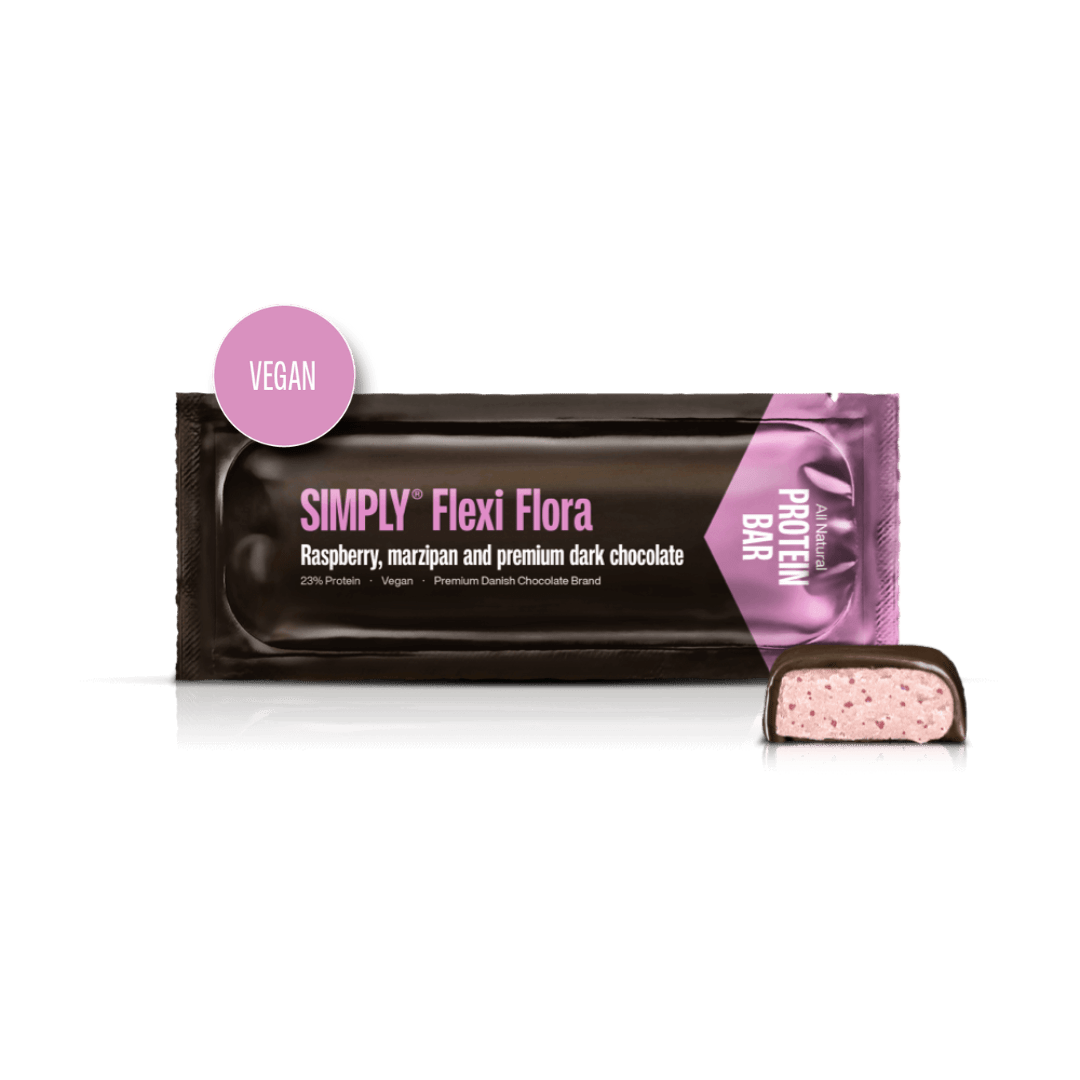 Simply® Flexi Flora Eiwitreep | Frambozen, marsepein en premium pure chocolade - Protein Bars - Simply®