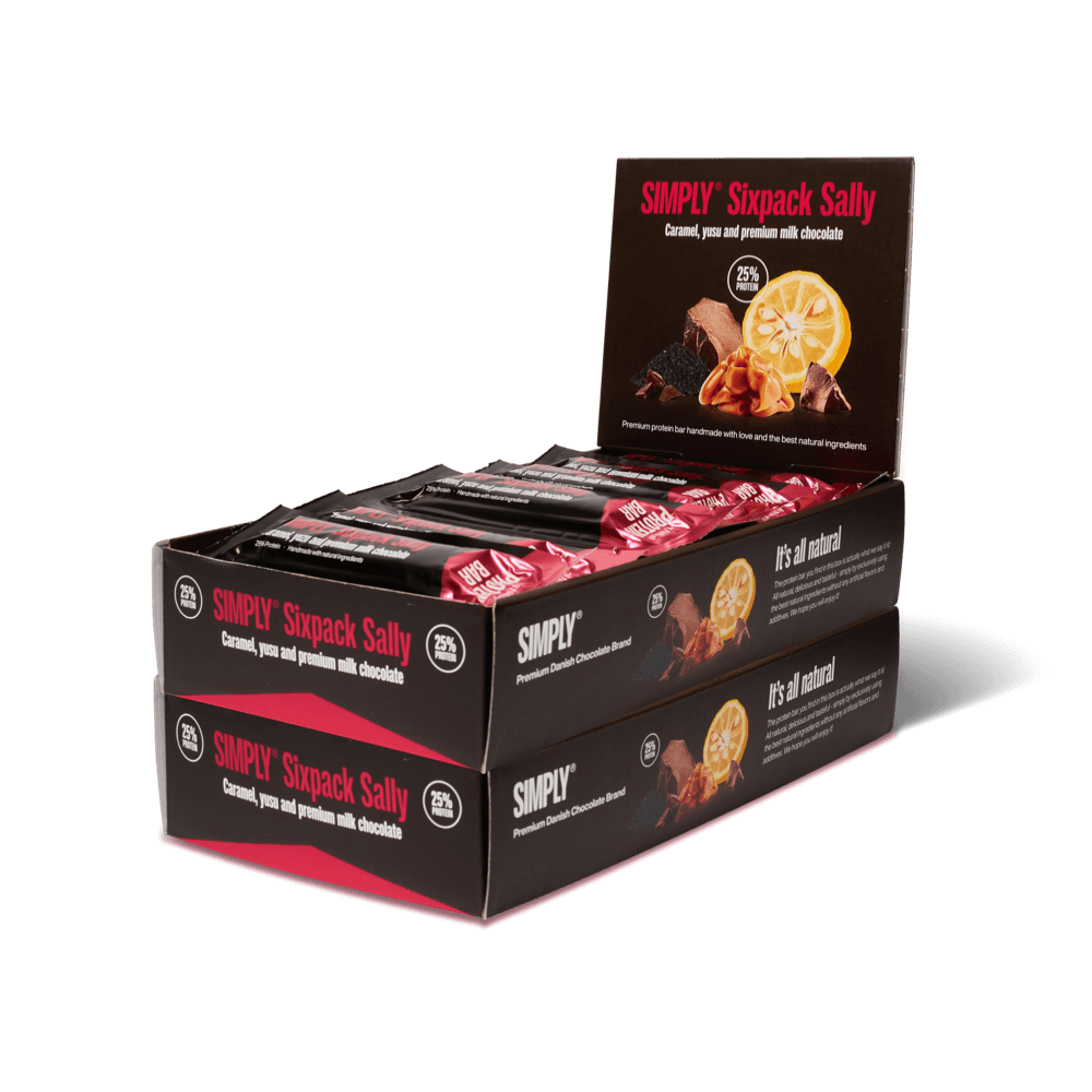 Simply® Sixpack Sally Proteïnereep | Karamel, yuzu, sesam en premium melkchocolade - Eiwitrepen - Simply®