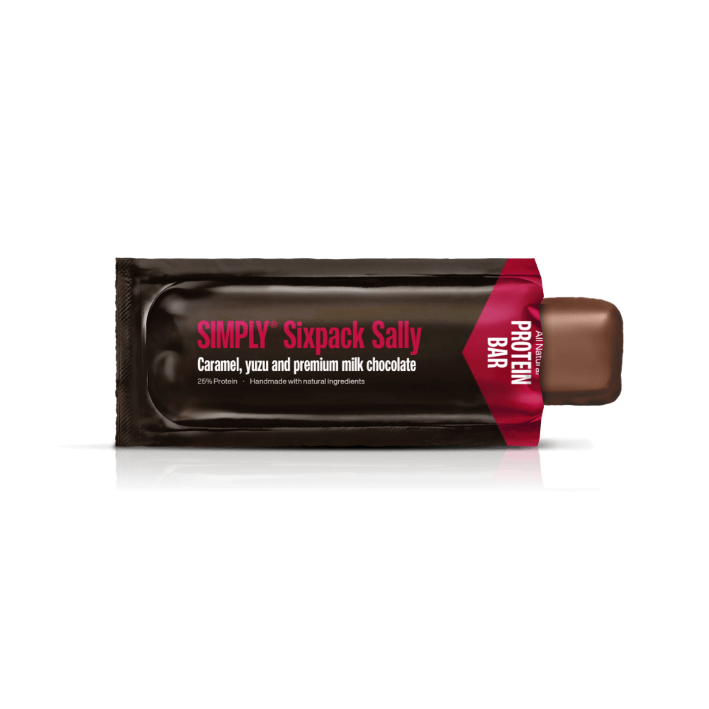 Simply® Sixpack Sally Proteïnereep | Karamel, yuzu, sesam en premium melkchocolade - Eiwitrepen - Simply®