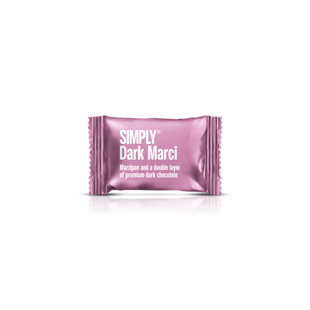 Simply® Dark Marci - 75 Bites | Marsepein en een dikke laag premium pure chocolade - Box of Bites - Simply®