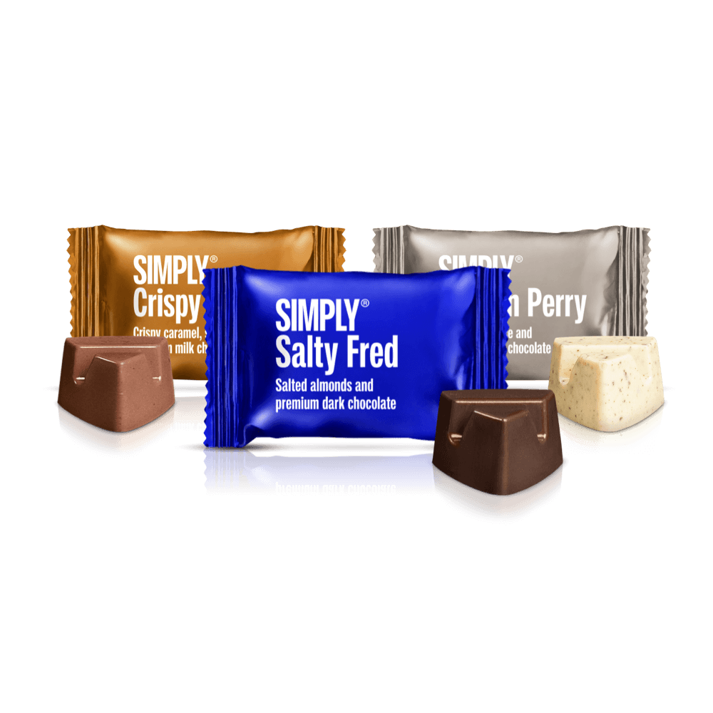 Vaste Mix - 75 Bites | Een populaire mix van lichte, pure en melkchocolade - Box of Bites - Simply®