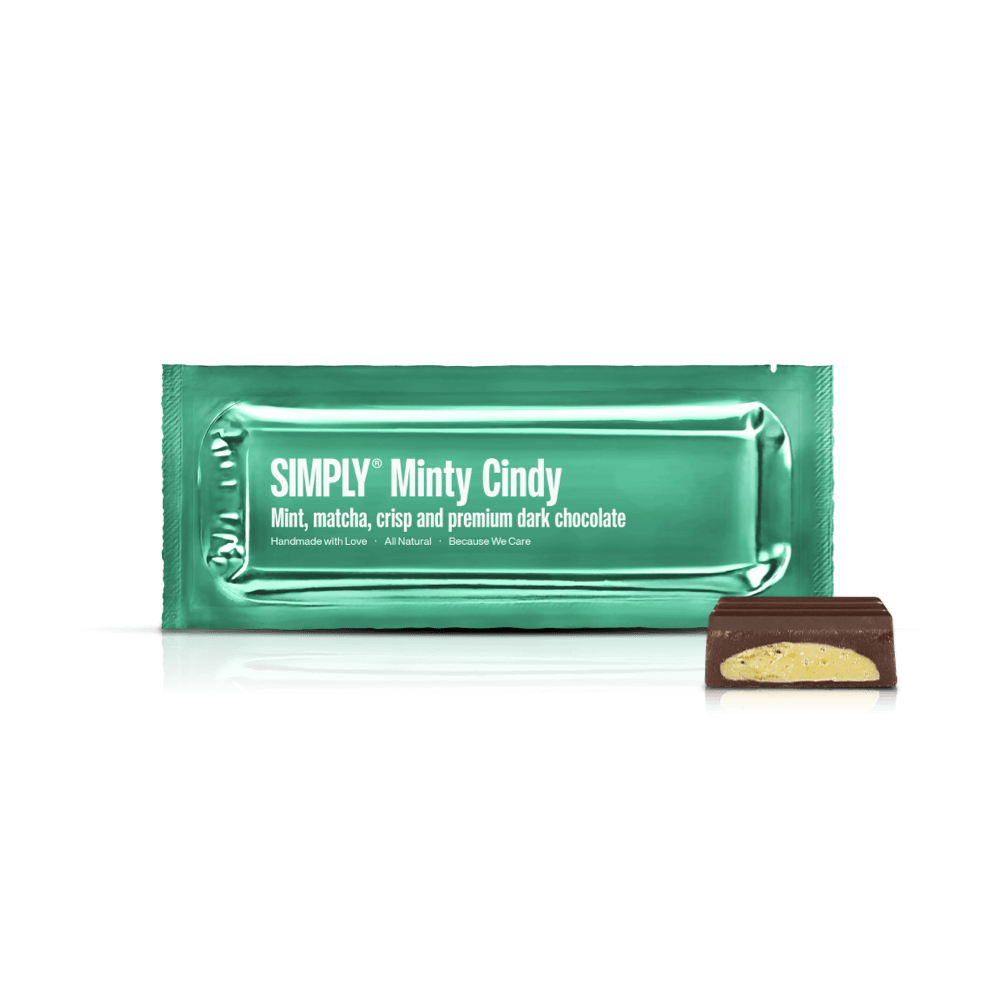 Simply® Minty Cindy | Munt, matcha thee, knapperige en premium pure chocolade - Chocoladerepen - Simply®
