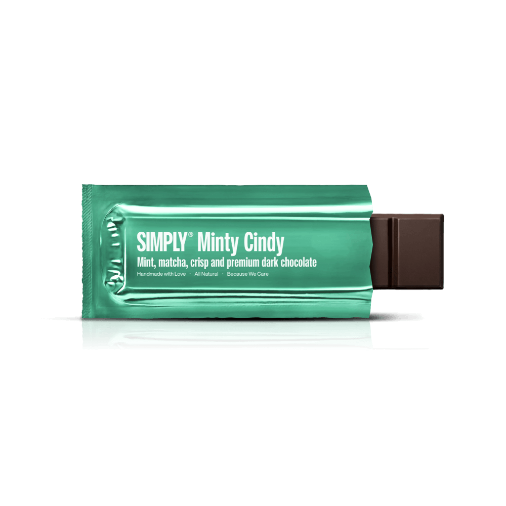 Simply® Minty Cindy | Munt, matcha thee, knapperige en premium pure chocolade - Chocoladerepen - Simply®