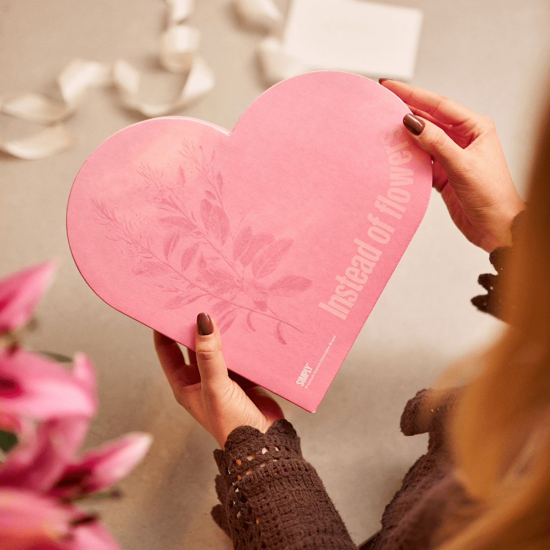 De hartdoos | Exclusieve geschenkdoos met 40 stuks. mix chocoladebites - Moederdag - Simply®