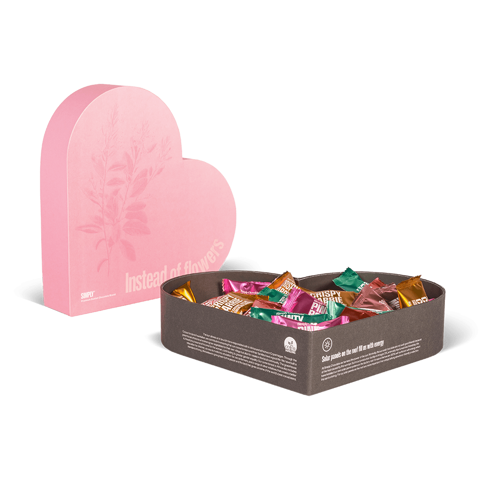 De hartdoos | Exclusieve geschenkdoos met 40 stuks. mix chocoladebites - Moederdag - Simply®