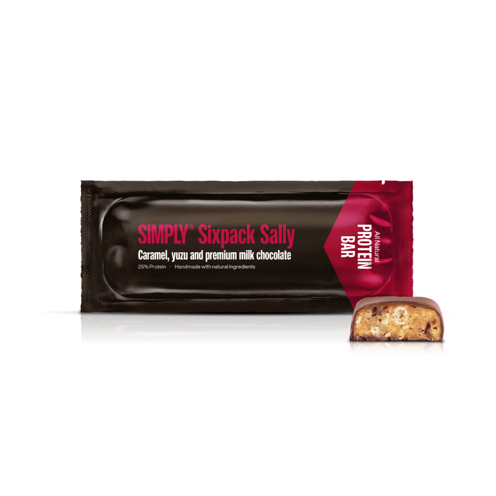 Simply® Sixpack Sally Proteïnereep | Karamel, yuzu, sesam en premium melkchocolade - Eiwitrepen - Simply®