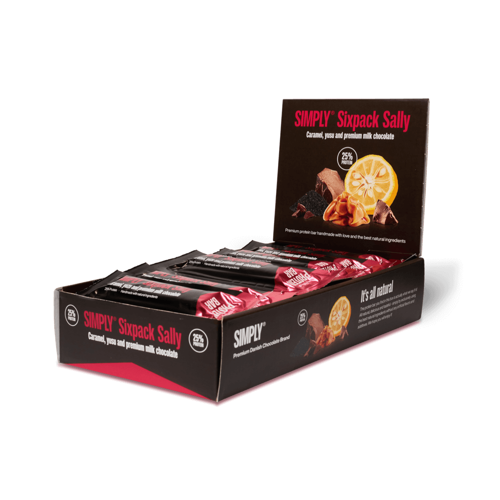 Simply® Sixpack Sally Proteïnereep | Karamel, yuzu, sesam en premium melkchocolade - Eiwitrepen - Simply®