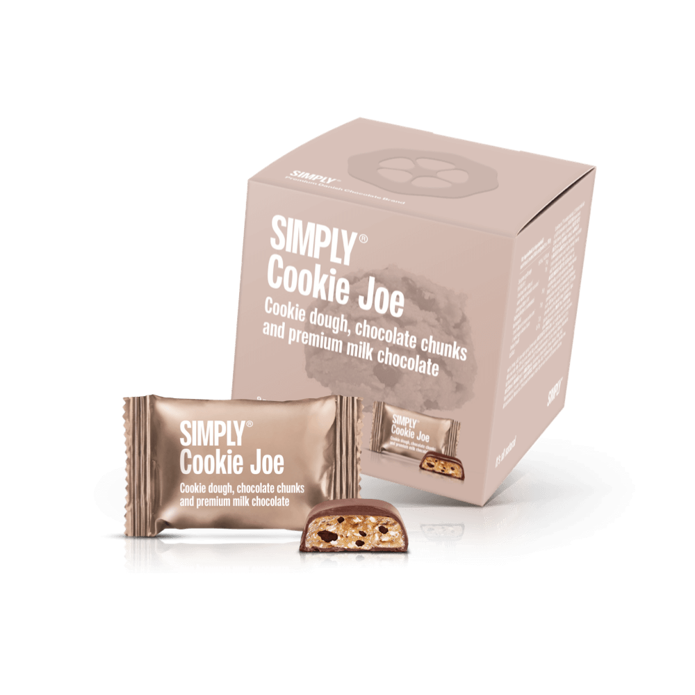 Simply® Cookie Joe - Geschenkdoos met 9 Hapjes | Koekjesdeeg, chocoladestukjes en premium melkchocolade - Single Cubes - Simply®