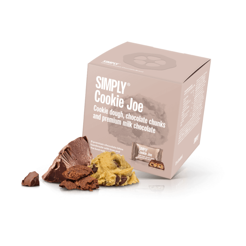 Simply® Cookie Joe - Geschenkdoos met 9 Hapjes | Koekjesdeeg, chocoladestukjes en premium melkchocolade - Single Cubes - Simply®