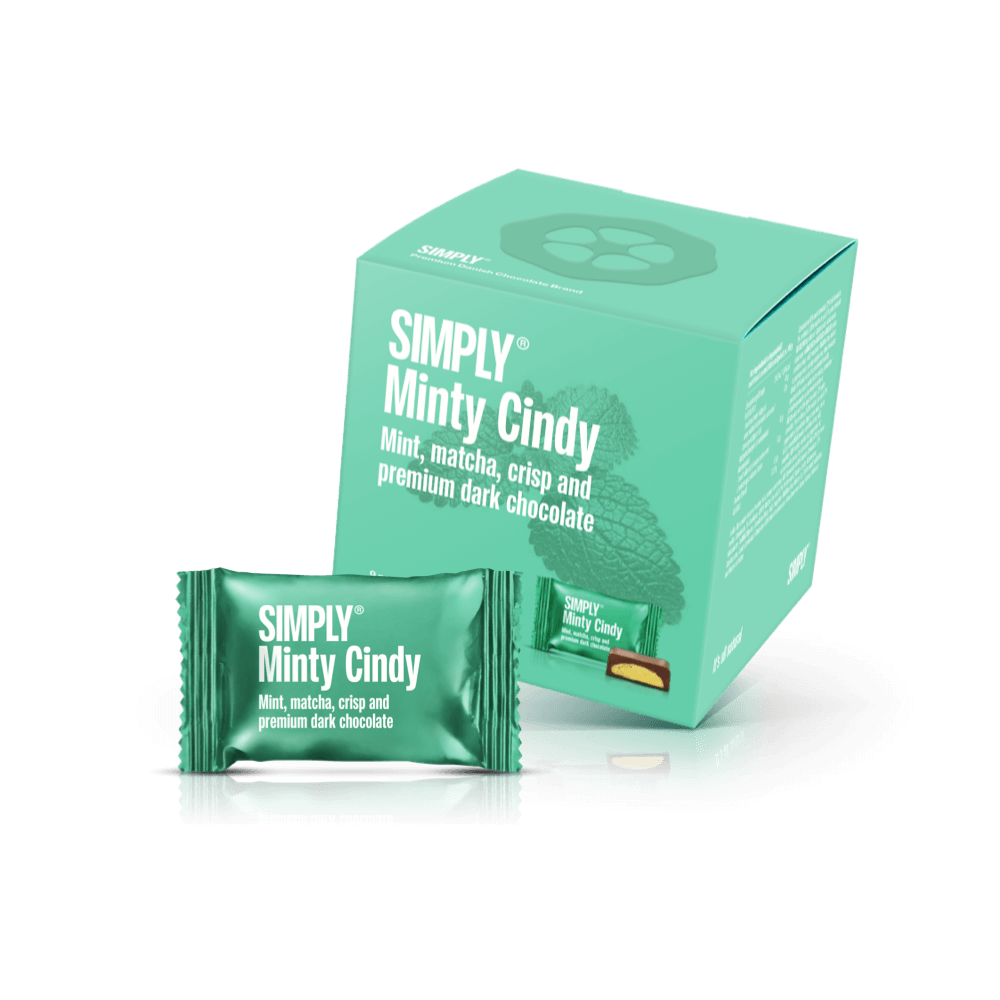 Simply® Minty Cindy - Geschenkdoos met 9 Hapjes | Munt, matcha thee, knapperige en premium pure chocolade - Single Cubes - Simply®