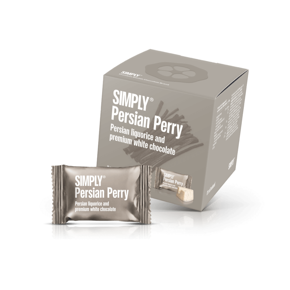 Simply® Persian Perry - Geschenkdoos met 9 Hapjes | Perzische drop en premium witte chocolade - Enkele Blokjes - Simply®